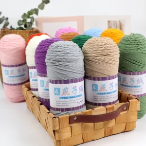 200gram Big Ball Soft Fuzzy 4 Ply Dyed Milk Cotton Baby Yarn for Handcrafting Crochet Shoes Amigurumi Scarves Mats Crocheting