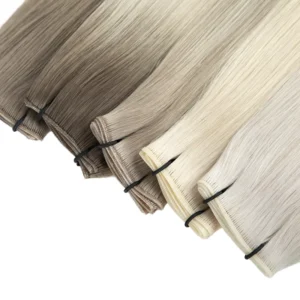 20g Double Drawn Genius Weft Russian Raw 100% Remy Hair Virgin Hand Tied Genius Weft Hair Extensions Human Hair