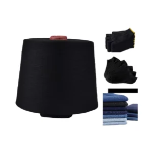 20s Recycled Cotton Blended Yarn 80% Polyester 20% Cotton High Tenacity Sustainable 8/1 Black for Gloves and Socks