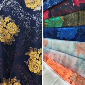217gsm 100% Polyester Jacquard Fabric for Girls Double Sided Autumn Design for Wedding Dresses and Apparel