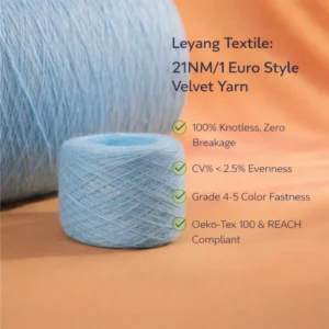21NM/1 Recycled Blended Velvet Yarn Soft Warm Breathable Durable for High end European Style Knit Garments