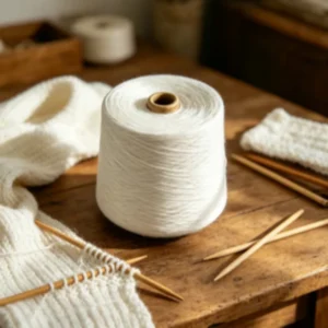 21S High Tenacity Spun 100% Polyester Yarn White Raw Material for Sewing Textile Weaving and Knitted Products