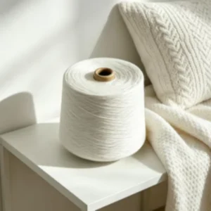 21S White 100% Polyester Yarn High Tenacity Raw Ring Spun Durable for Socks and Sewing Use