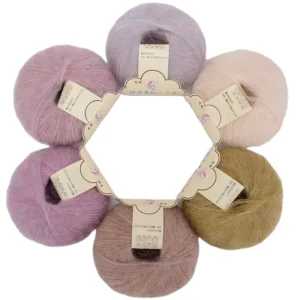 24S/2 45% Mohair 35% Wool 15% Silk 5% Nylon Blended Yarn Hand Knitting Sweater Spun Fancy Yarn 25g Ball