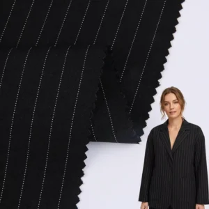 250gsm Stretch Woven Fabric 96%POLY 4%SP Recycled Loris Stripe Fabric for Clothing Garment Dress