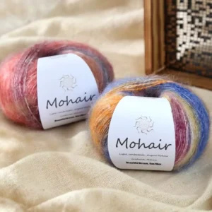25g Fancy Gradient Mohair Blended Anti Bacteria Dyed Handmade DIY Woven Hat Yarn Ball