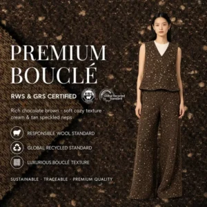 26 Winter Fall Brown Dot Style Wool Polyester Knitted Fabric for Lady Suit Coat Dress