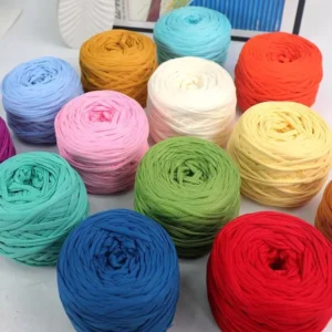 285g 100% Polyester Embroidery Fabric Dyed High Tenacity Hand Knitting Ribbon Yarn T Shirt Yarn