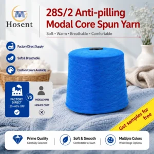 28S 2 Anti-pilling Wool Acrylic Modal Core Spun Sock Yarn Sweater Knitwear Soft Breathable Custom Color Factory Direct