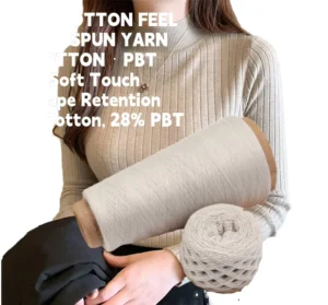 28S/2 Cotton Blended Core spun Fancy Yarn 72C28PBT Ring Spun Dyed Knitting Weaving Factory Direct Bulk Supply Soft