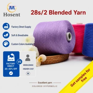 28s 2 Blended Yarn 50% Viscose 28% PBT 22% Nylon Raw Pattern for Garment Knitting and Weaving Cotton Yarn