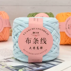 290g T Shirt Yarn Factory Price Ribbon Yarn Polyester for Hand Knitting Embroidery Fabric 100% Polyester Yarn