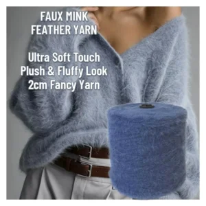 2cm Faux Mink Feather Yarn 100% Nylon Soft Yarn Bulk Supply for Luxury Knitwear