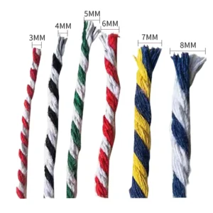 2mm 3mm Recycled Two-Color Braided Cotton Polyester Cord Over 60 Colors Twisted Macrame Rope for Weaving & Knitting Supplies