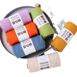 2mm Cotton Acrylic Blended Yarn Anti Pilling OE Dyed Fancy Yarn 150g roll 150m for Hand Knitting DIY Craft Projects