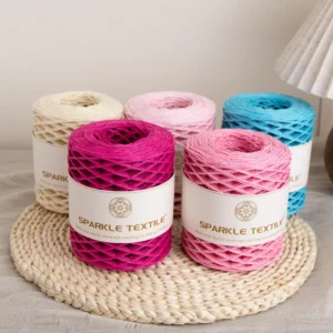 2mm Firm Braided 150 Meters Raffia Paper Yarn Crochet Rope For Crochet Bag Rug Crafts Knitting Yarn