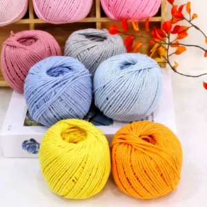 2mm Hollow Braided Cotton Cord Yarn for Crochet Knitting