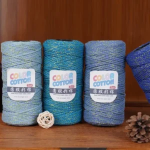 2mm Hollow Cotton Four Seasons Korean Thread Medium Thick Linen for Hand Woven DIY Crochet Knitting Hat Bag Liner