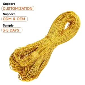 2mm Metallic Cord Gold Tinsel String for Gift Wrapping Non Stretch Craft Rope for Christmas Decoration Hanging Tag Thread