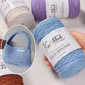 2mm Round Cotton Yarn Hollow Cotton Yarn 250 Yards Per Roll Hand-knitted Thread for DIY Bags