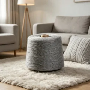 3# Grey 32s 100% Polyester Ring Spun Yarn High Tenacity Raw Wash & Wear Resistant Medium Thickness High Cost Performance