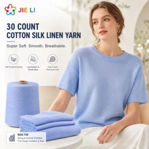 30 Count Super Cool Cotton Silk Linen Yarn Soft Breathable Lightweight Fancy Knitting Yarn for Spring Summer Sweater OEM ODM