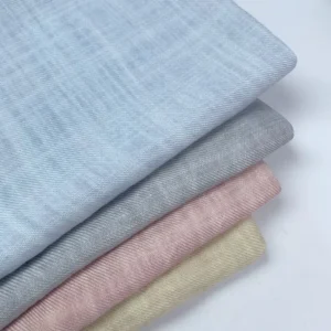 30% Linen 70% Eco-Friendly Breathable Yarn Dyed Twill Woven Organic Linen Blend Medium Weight Fabric Garment