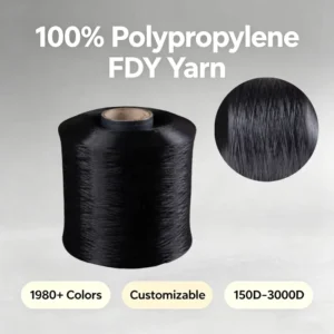 3000D Black 100% Polypropylene Yarn EU Standard FDY PP Yarn for Helmet Strap Fishing Net Etc