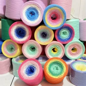 300G Fancy Blended Rainbow Cake Crochet Yarn Cotton Gradient Knitting Yarn 1000Meters
