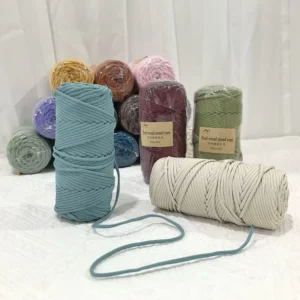 300g 4mm round polyester yarn hand knitted 100% round carpet yarn 100% polyester round rope