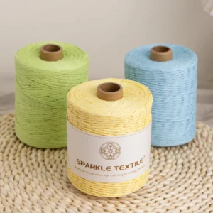 300m Hand Crochet Straw Hat DIY Knitting Yarn Raffia Paper Ribbon Braided Thread Craft Yarn Raffia Paper Rope Crochet Yarn