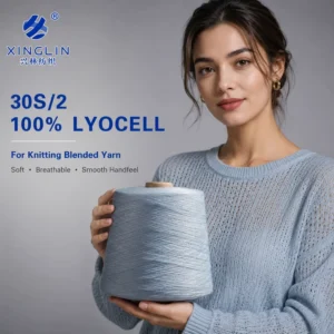 30S/2 100% Lyocell Yarn Eco Friendly Cooling Yarn for Summer Knitting Sustainable Cellulose Fiber Yarn for Machine Knitting