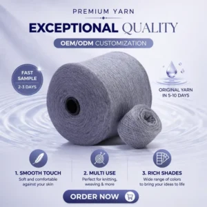 32S 2 Cotton Blended Yarn Dyed Eco Friendly Moisture Absorbent Anti static Anti pilling