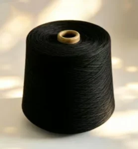 32S Black 100% Polyester Yarn Ring Spun High Tenacity Raw Soft for Knitting Socks & Garments and Sewing Qianshou