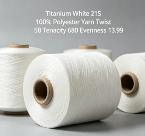 32S Titanium White High Tenacity Raw 100% Ring Spun Polyester Yarn for Knitting Socks