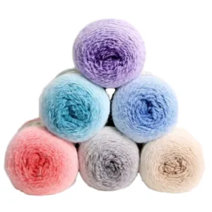 375m Rainbow Dyed Wool Blended Yarn 80% Acrylic 20% Nylon Cake Yarn for Crafting and Knitting Strong Durable