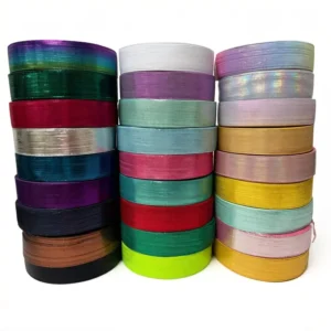 38mm Metallic Ribbon Multicolor Colorful 25yards roll for Gift Packaging DIY Hairbows Accessories Polyester Webbing
