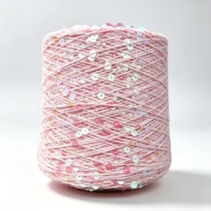 3MM+6MM 100% Cotton Sequins Yarn Blend Colorful Dyed Fancy Yarn for Crochet Hand Knitting