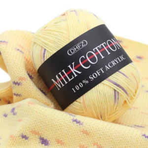 3PLY Recycled Cotton Blended Yarn Rolling Dyed Crochet Yarn for Baby Children Sweaters Milk Cotton Knitting Weaving
