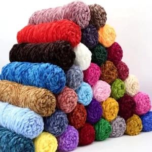 3mm Chenille Gold Velvet 100% Polyester Yarn Hand Crochet Knitting Velvet Yarn for DIY Amigurumi Hat Scarf Sweater Material Kits