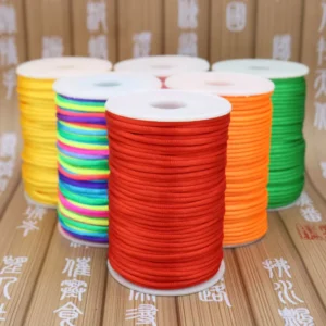 3mm Chinese Knot Nylon Satin Cord Bracelet Colorful DIY Craft Braided Decoration Rope for Crochet Knitting Drawstring Belt