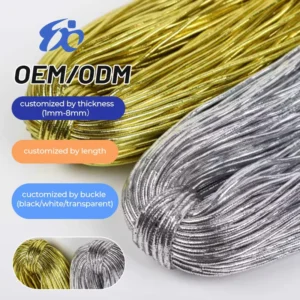 3mm Gold Silver Thread Cord Braided Nylon String for Garment Bags Hang Tags & Decorative Crafts