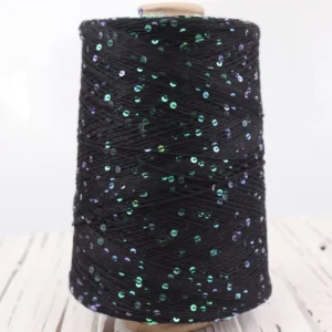 3mm Sequin Fancy 100% Combed Cotton Yarn with Transparent Sequins for Hand Knitting