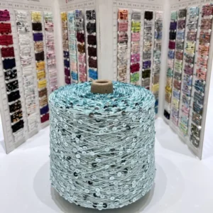3mm+6mm Cotton Sequin Yarn Paillette Bling 100% Cotton Fancy Yarn for Hand Knitting Yarn