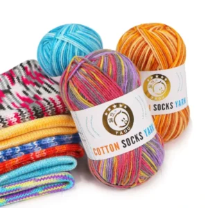3ply Soft Organic Cotton Yarn Crochet Baby Yarn Sock Yarn for Hand Knitting Fancy Color