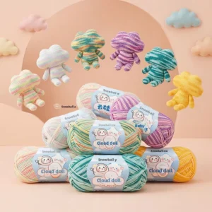 4 Ply Polyester Acrylic Fancy Yarn Ring Spun for Handmade DIY Knitting Crocheting Dolls and Blankets