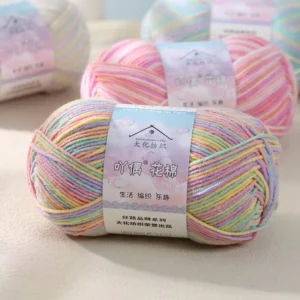 4 Strand Ring Spun Cotton Acrylic Blend Yarn Dyed Gradient Color OE Anti Pilling Fancy Crochet Hand Knitting for Dolls