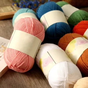 4 Strands of Skin-Friendly Handmade Cotton Wool Thread Silk Acrylic Wool Medium Coarse Wool Thread