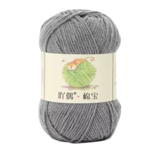 4-ply Combed Cotton Core Spun Yarn Milk Cotton for Dolls Blankets Hair Clips DIY Material Kits Yarn Knitting Toys