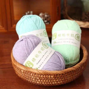 4-ply Combed Milk Cotton Yarn Kit Hand Knitting Acrylic Thread DIY Doll Handmade Baby Yarn
